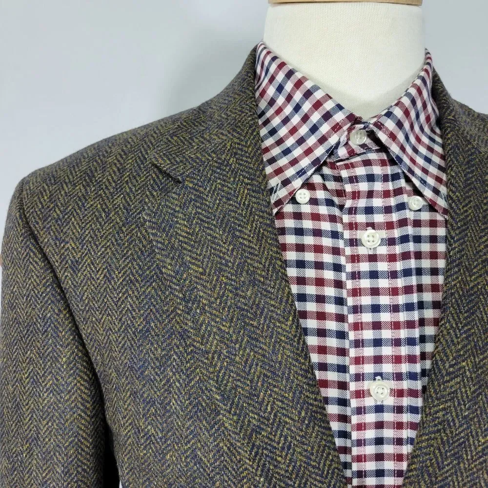 Nautica Men's Tweed Sport Coat Blazer Two Button Herringbone Wool Sz‎ 40L